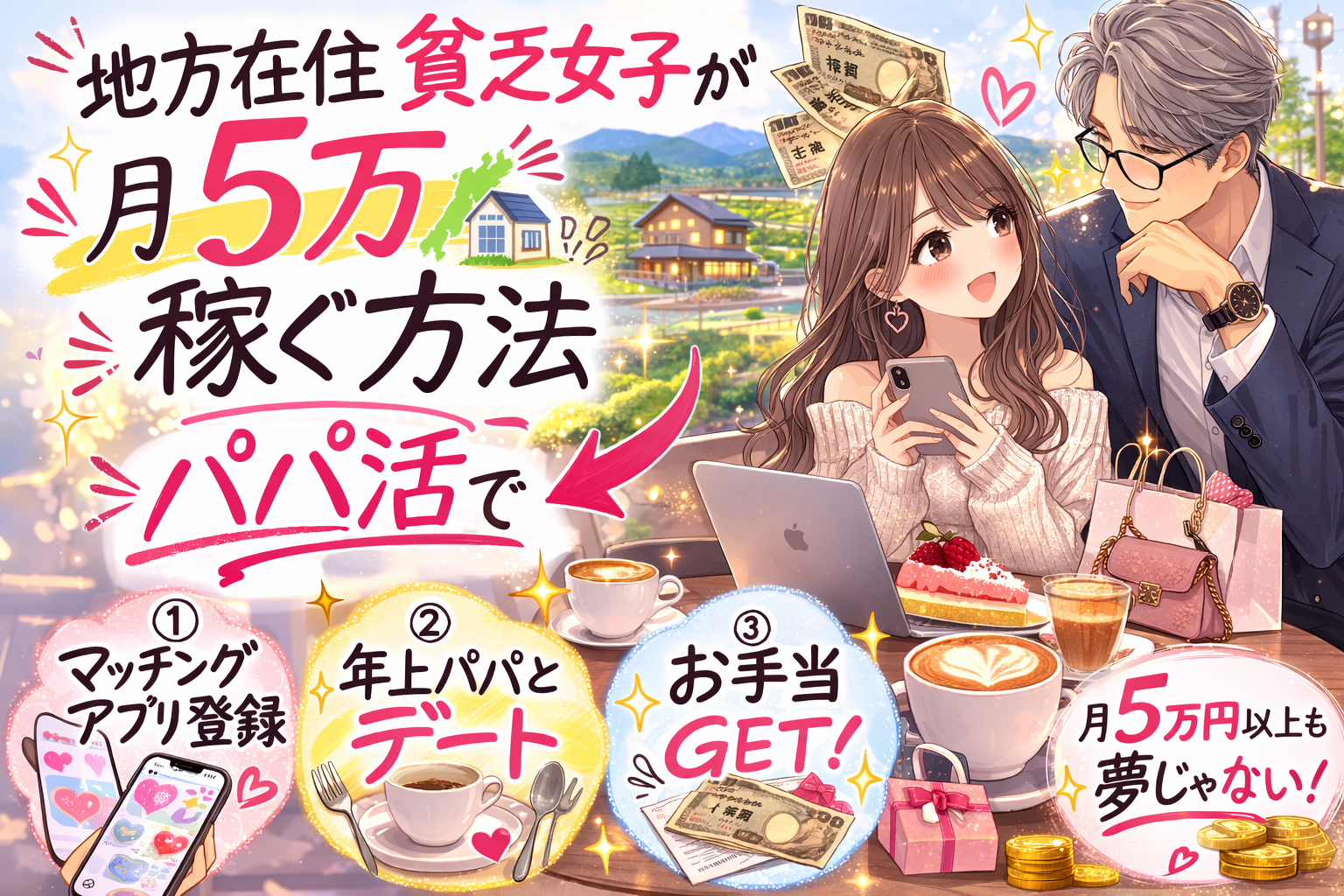 地方在住貧乏女子が月5万稼ぐ方法